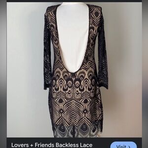 Lovers + Friends Backless lace overlay dress Size L